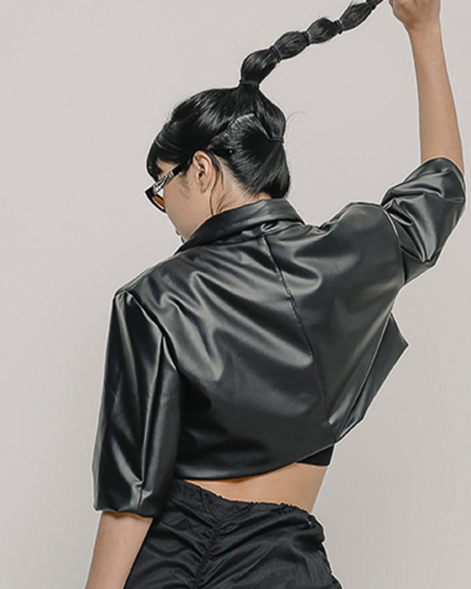 Lisa Leather Crop Blazer