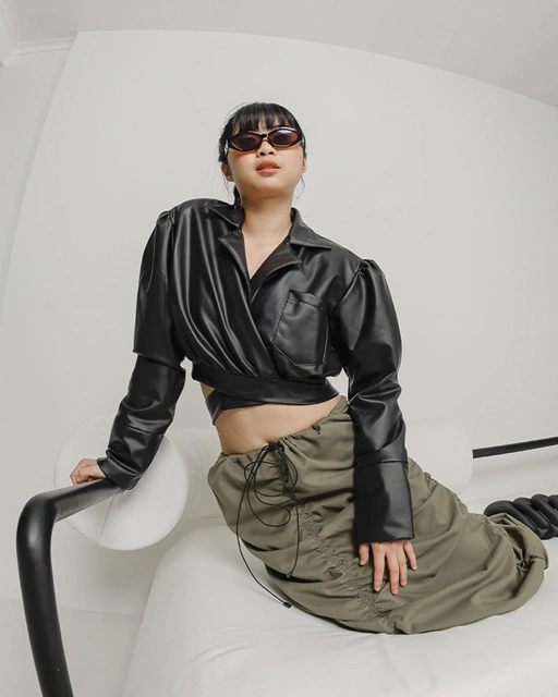 Image of CATHA - Rosie Leather Crop Jacket