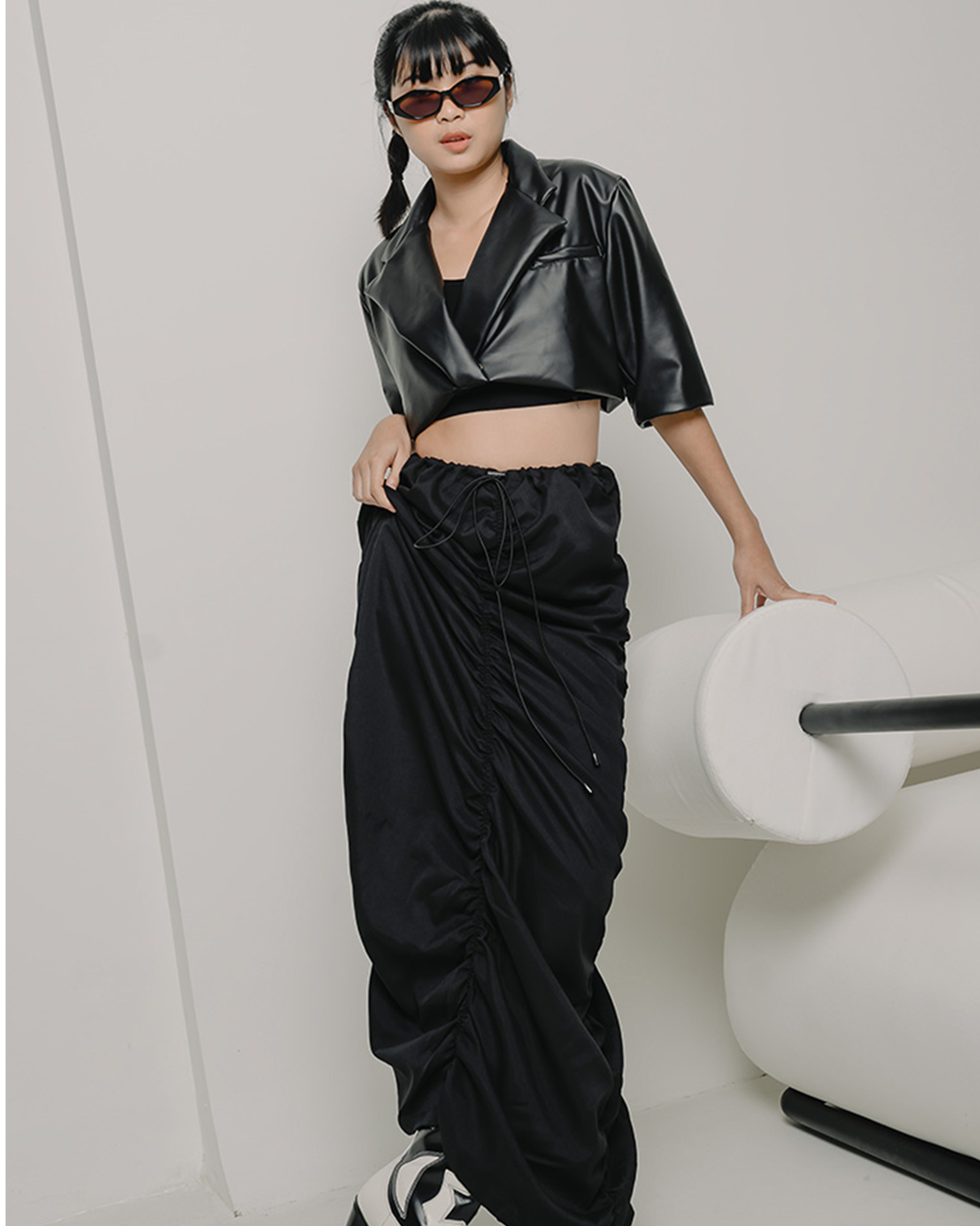 Lisa Leather Crop Blazer