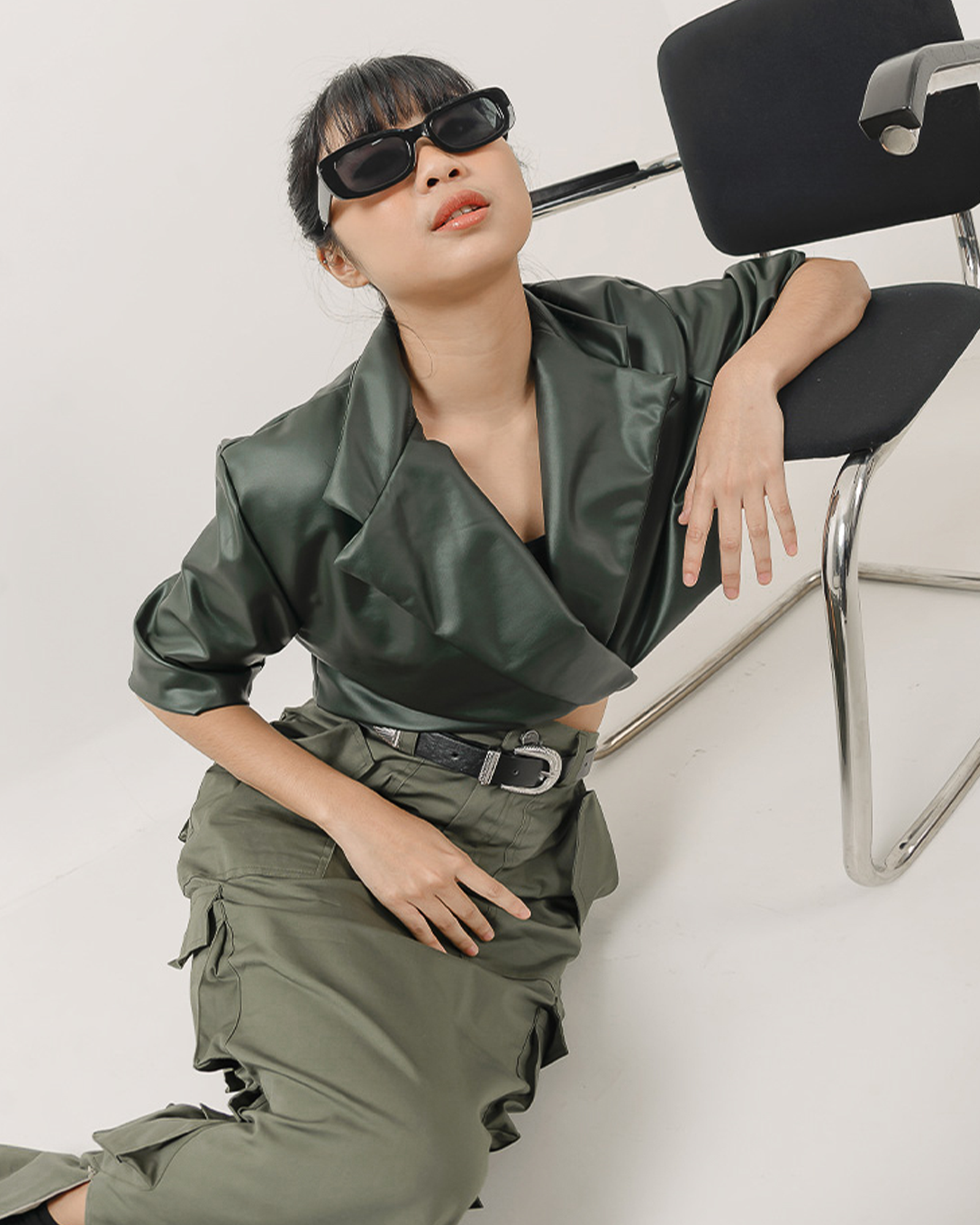 Lisa Leather Crop Blazer