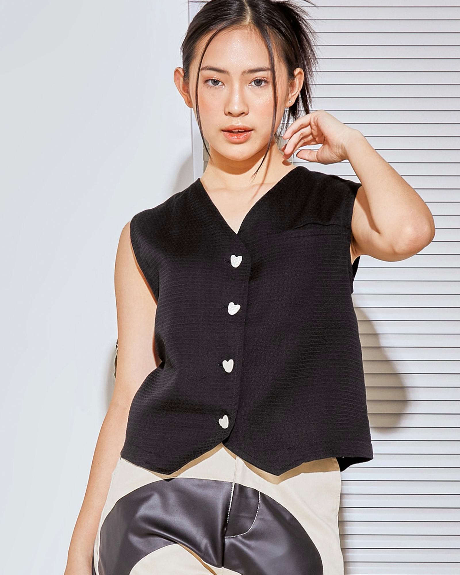 Black Dobby Vest