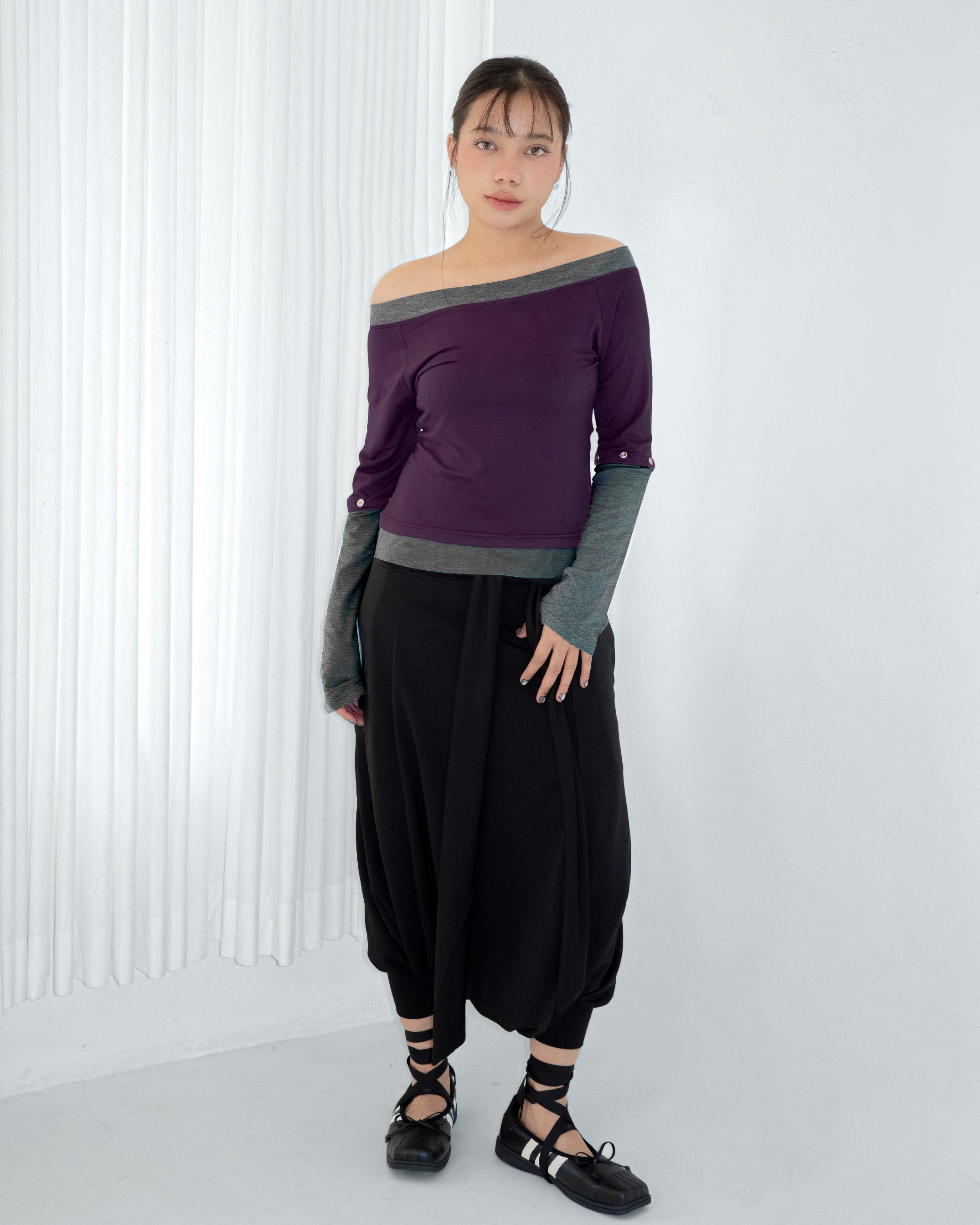 Off Shoulder Colorblock