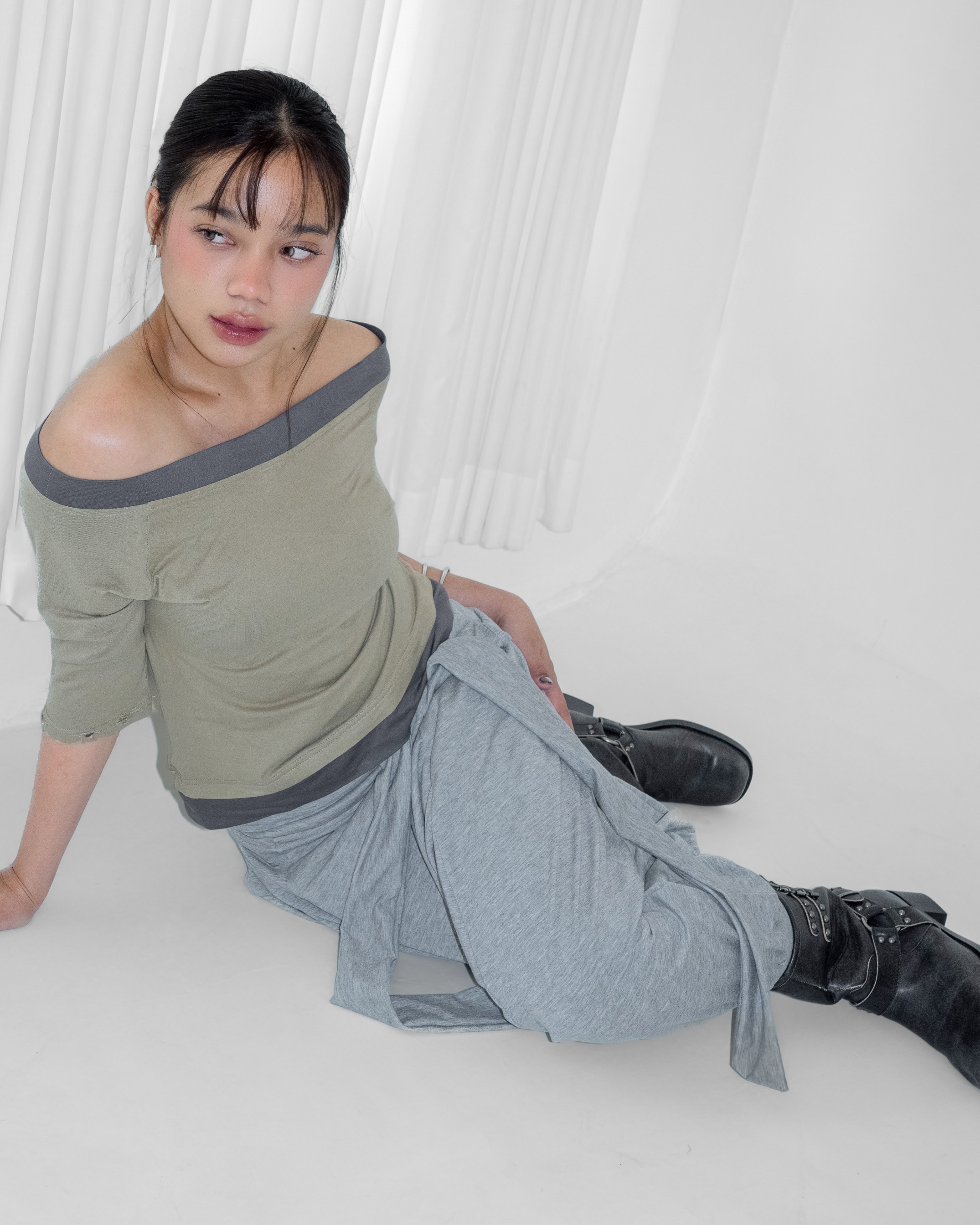 Off Shoulder Colorblock