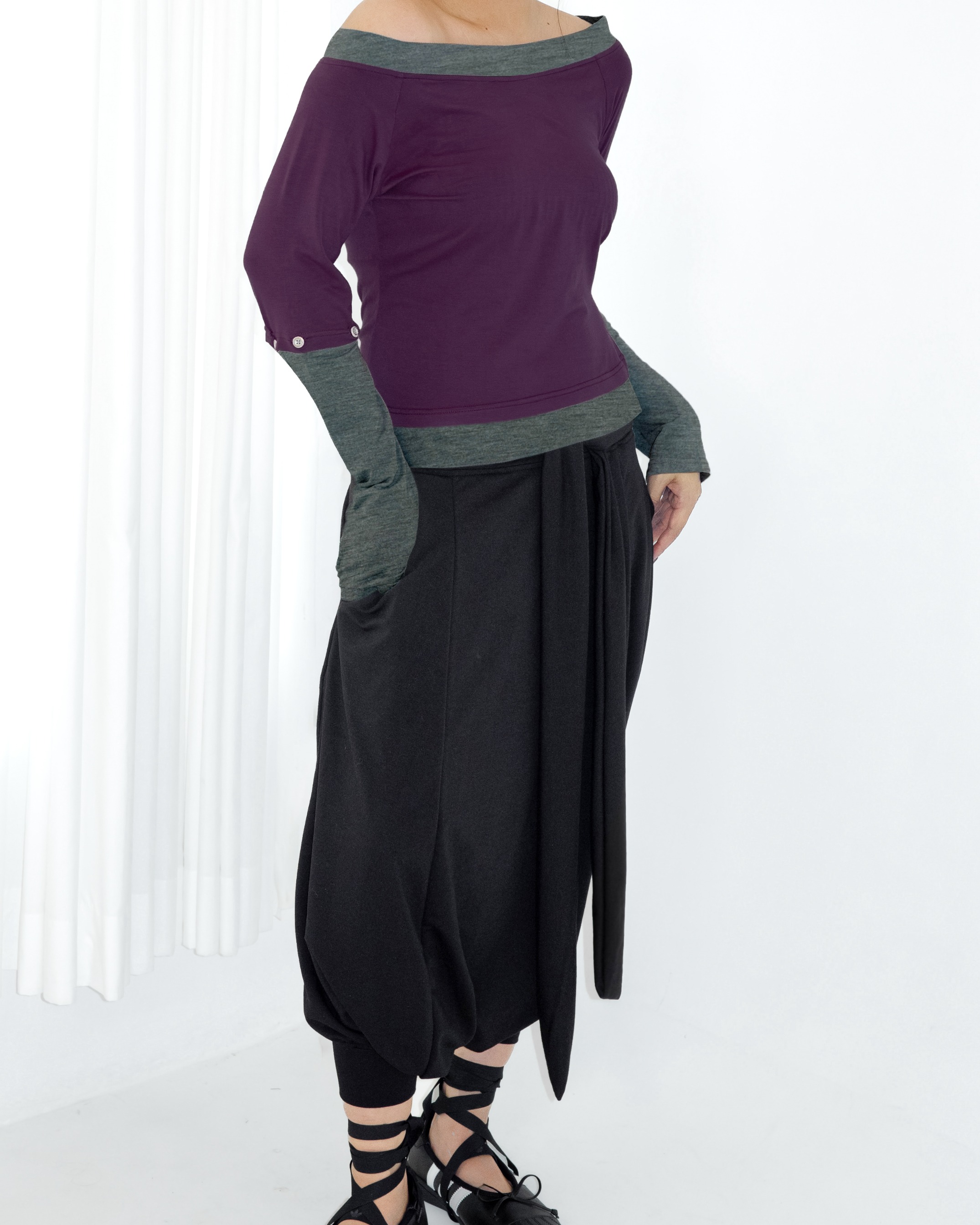 Off Shoulder Colorblock