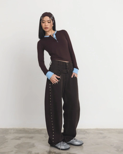 Image of CATHA - Riveted Double Waist Jeans