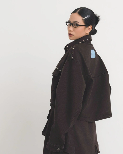 Image of CATHA - Oversized Rivet Denim Jacket