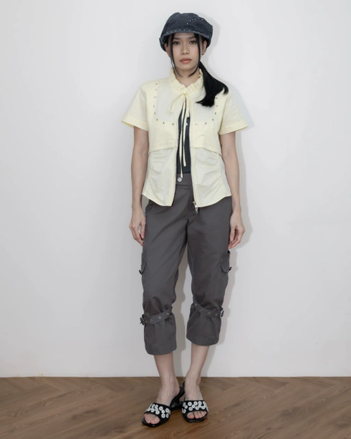 Image of Strap Capri Pants
