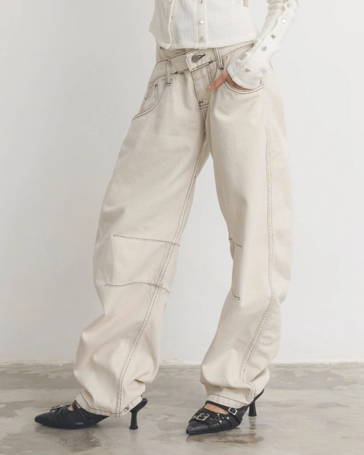 Image of CATHA - Overstitched Double Waist Jeans