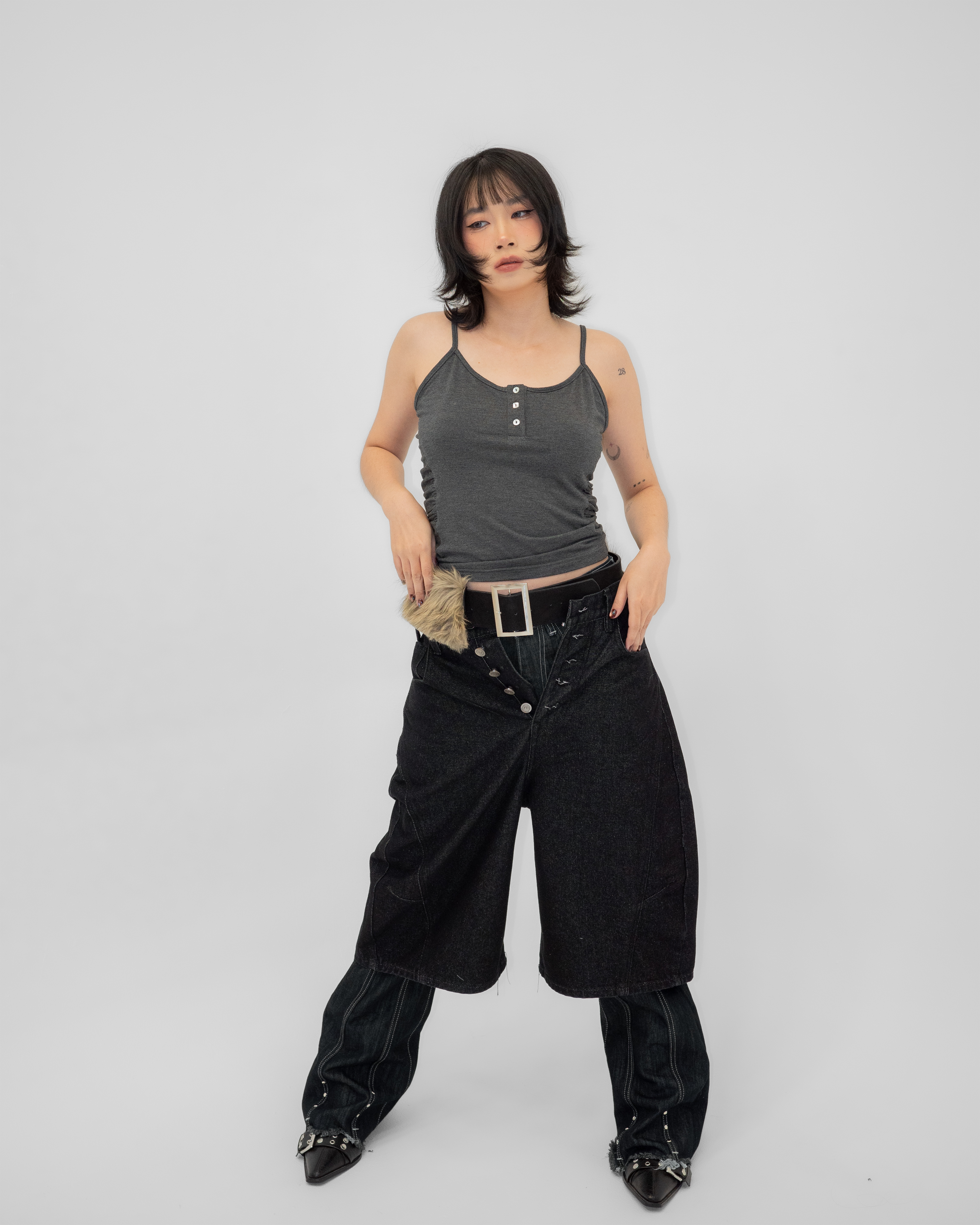 Side Ruched Knit Tanktop