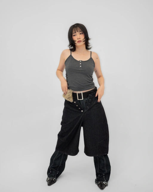 Image of CATHA - Side Ruched Knit Tanktop