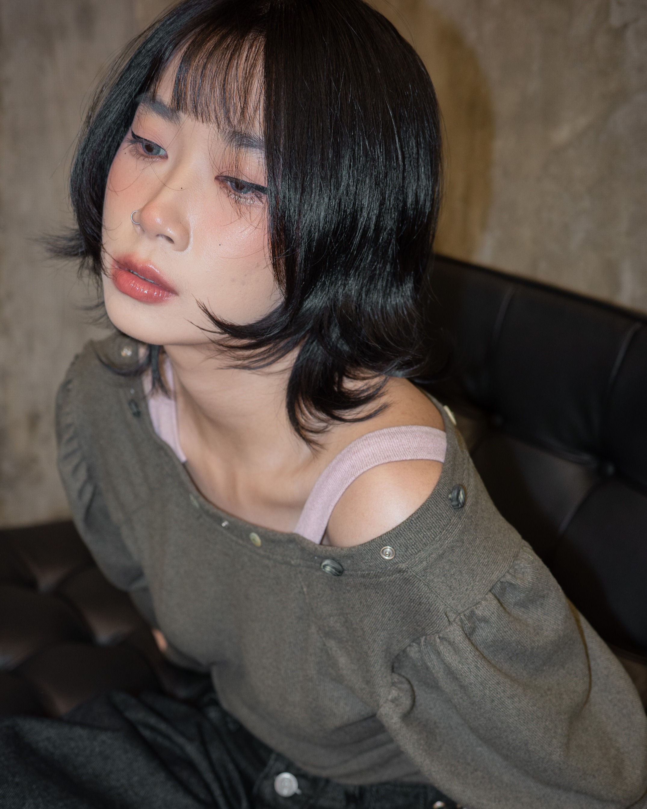 Button Puff Longsleeve Top