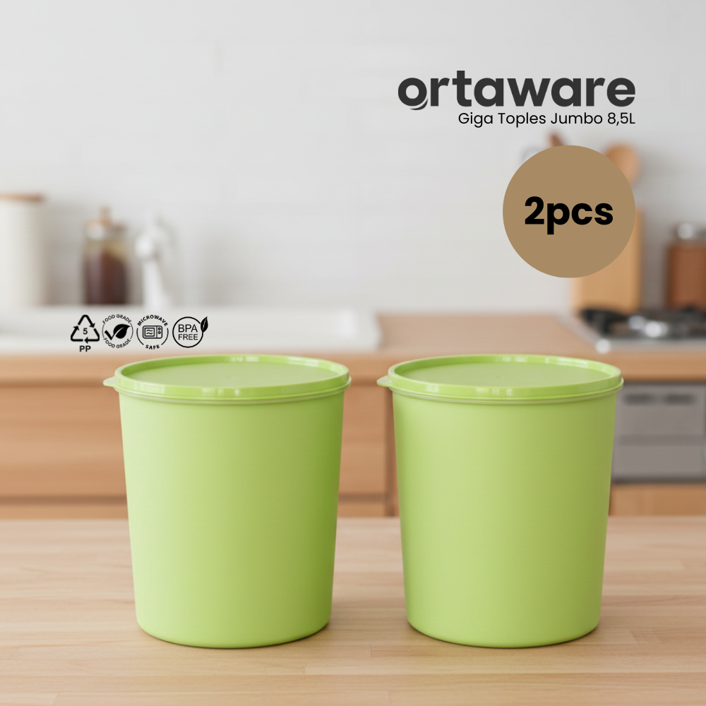 [2PCS] Ortaware Toples Jumbo Gentong Giga 8,5L Kedap Udara BPA Free 2PCS untuk Penyimpanan Makanan Segar dan Aman