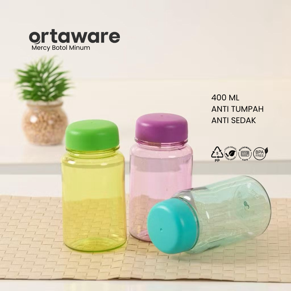 Botol Minum Mercy 400ml BPA Free Anti Tumpah Kitchenware Water Bottles Minuman