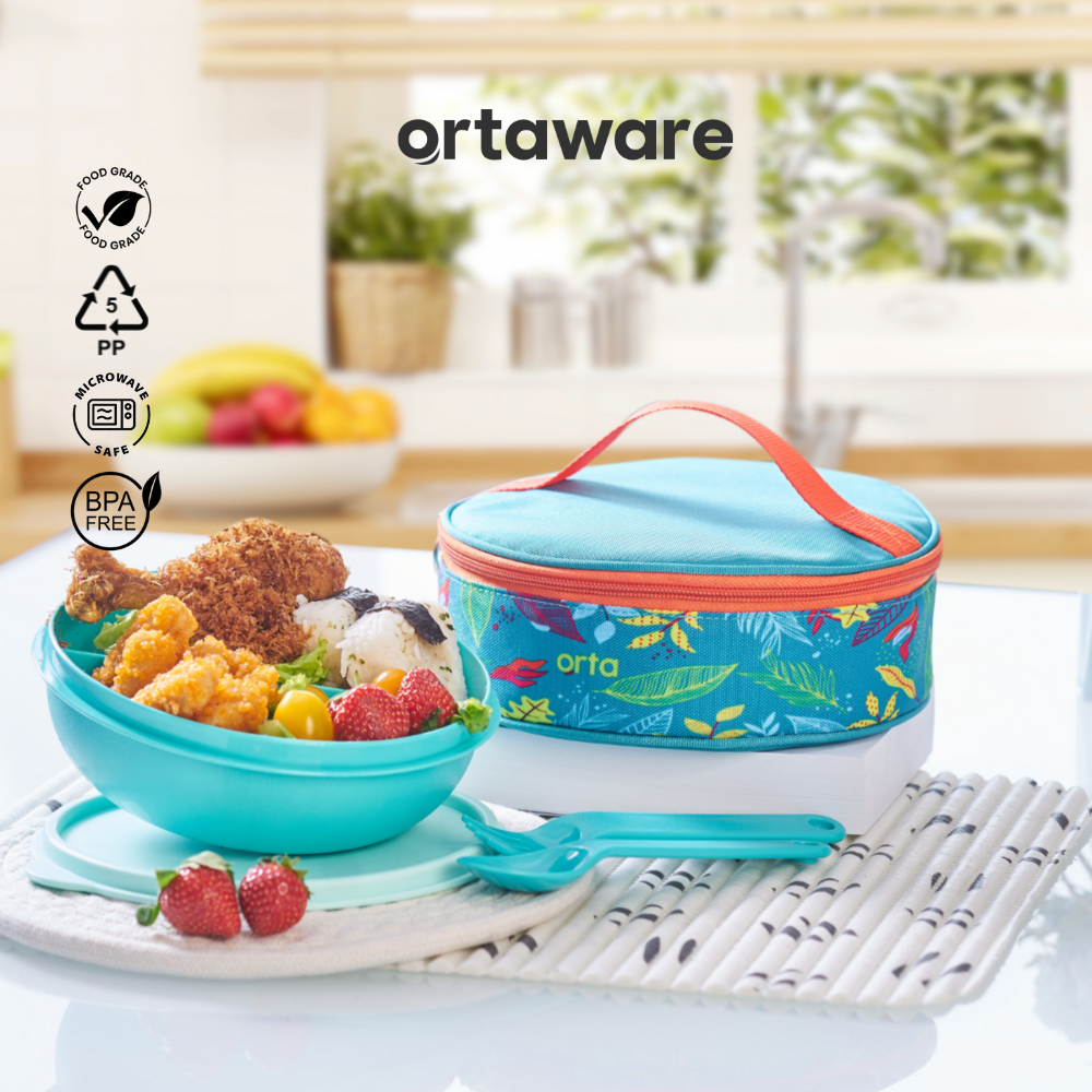 [Kela Lunchbox Set] | ORTAWARE | Tas Makan + Sendok Garpu + Tas Bekal | BPA FREE & MICROWAVE SAFE