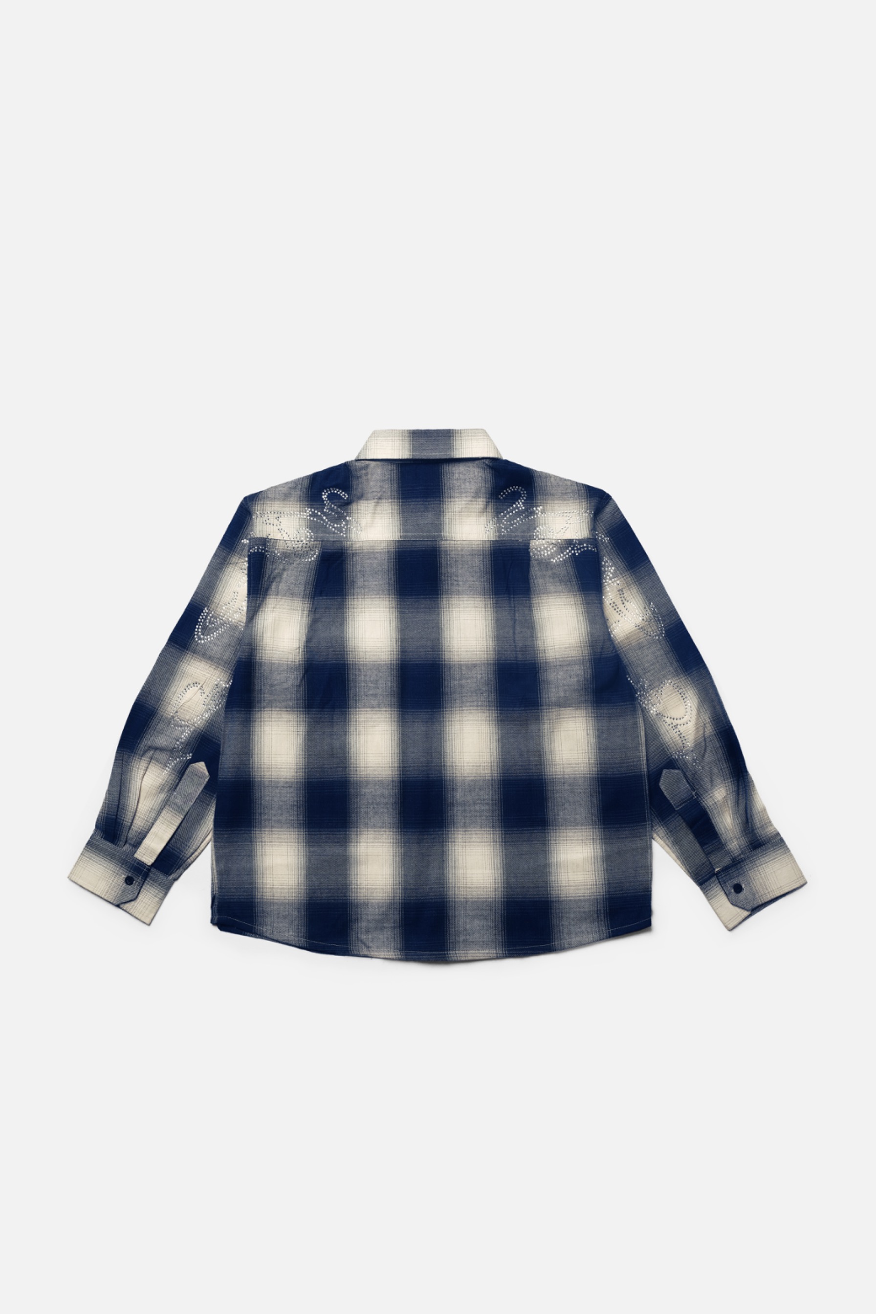 RAVHARREN x PRAEDAE DARK BLUE FLANNEL SHIRT