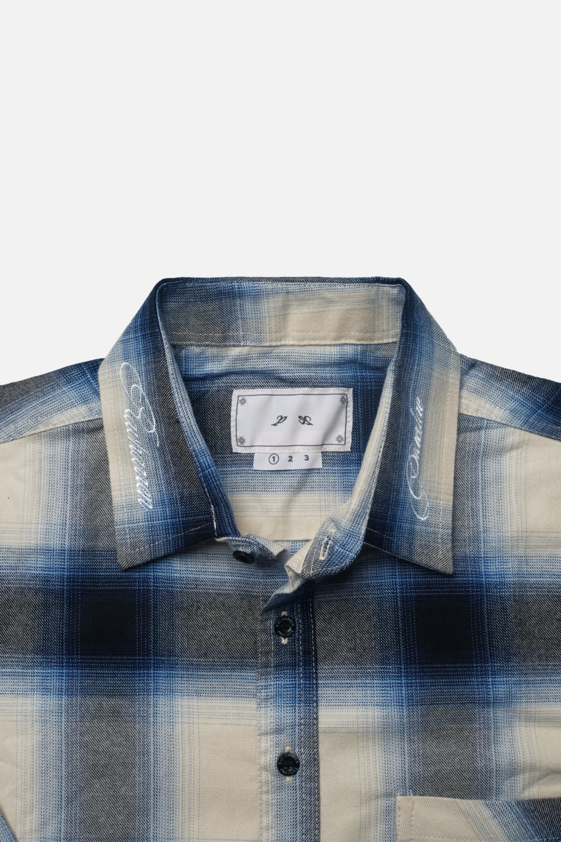 RAVHARREN x PRAEDAE SEA BLUE FLANNEL SHIRT