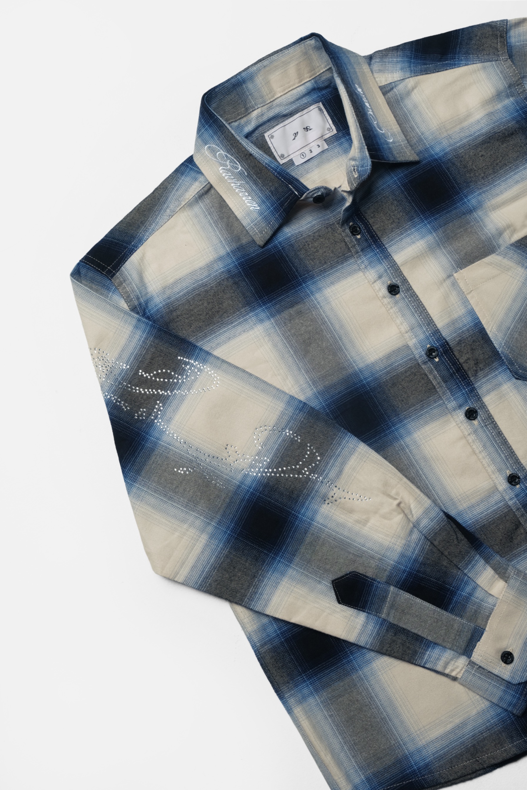 RAVHARREN x PRAEDAE SEA BLUE FLANNEL SHIRT