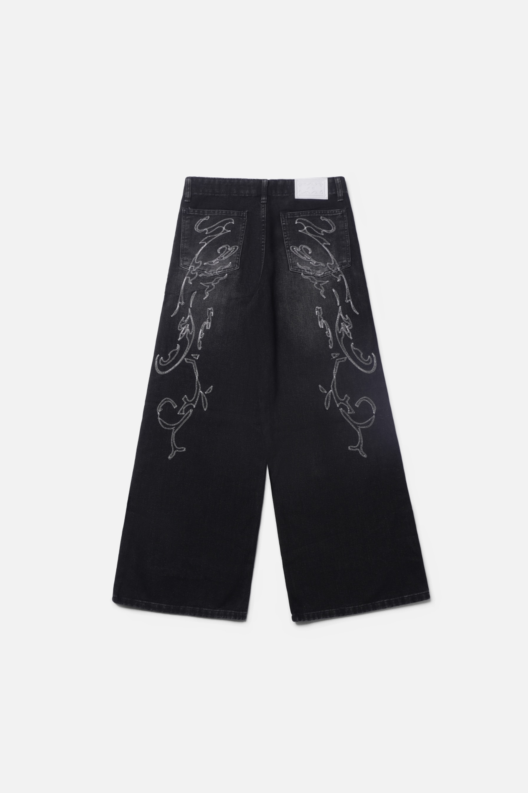 RAVHARREN x PRAEDAE FADE BLACK DENIM PANTS