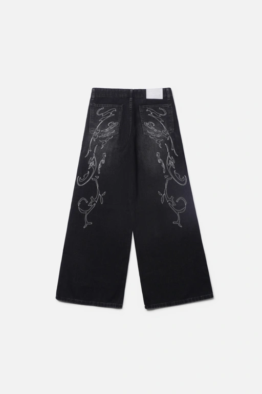RAVHARREN x PRAEDAE FADE BLACK DENIM PANTS