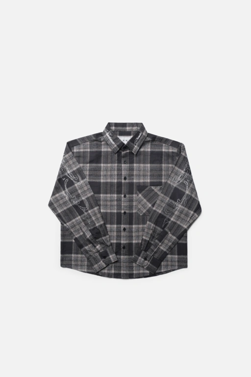 RAVHARREN x PRAEDAE ASH GREY FLANNEL SHIRT