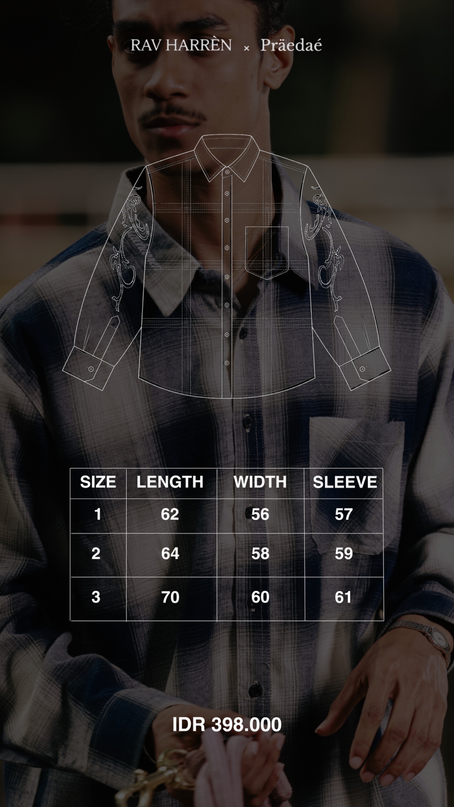 RAVHARREN x PRAEDAE SEA BLUE FLANNEL SHIRT