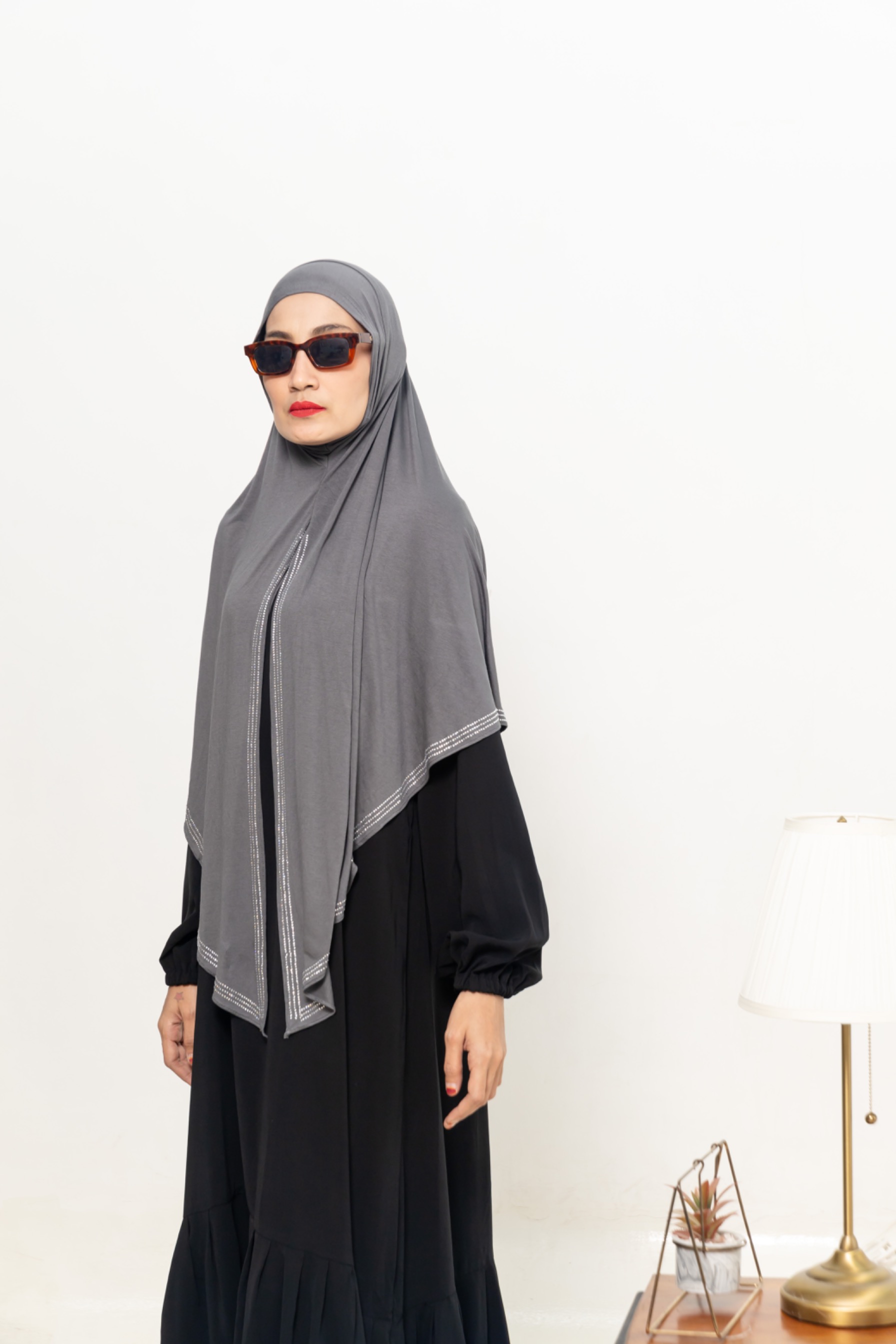 jawharly hijab instant on the go - gray
