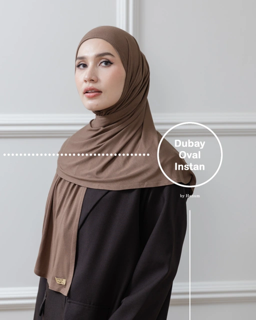Image of HANUM - DUBAY Oval Instan | Pashmin Instana Berbentuk Oval Sudah di Lengkapi Dengan Ciput