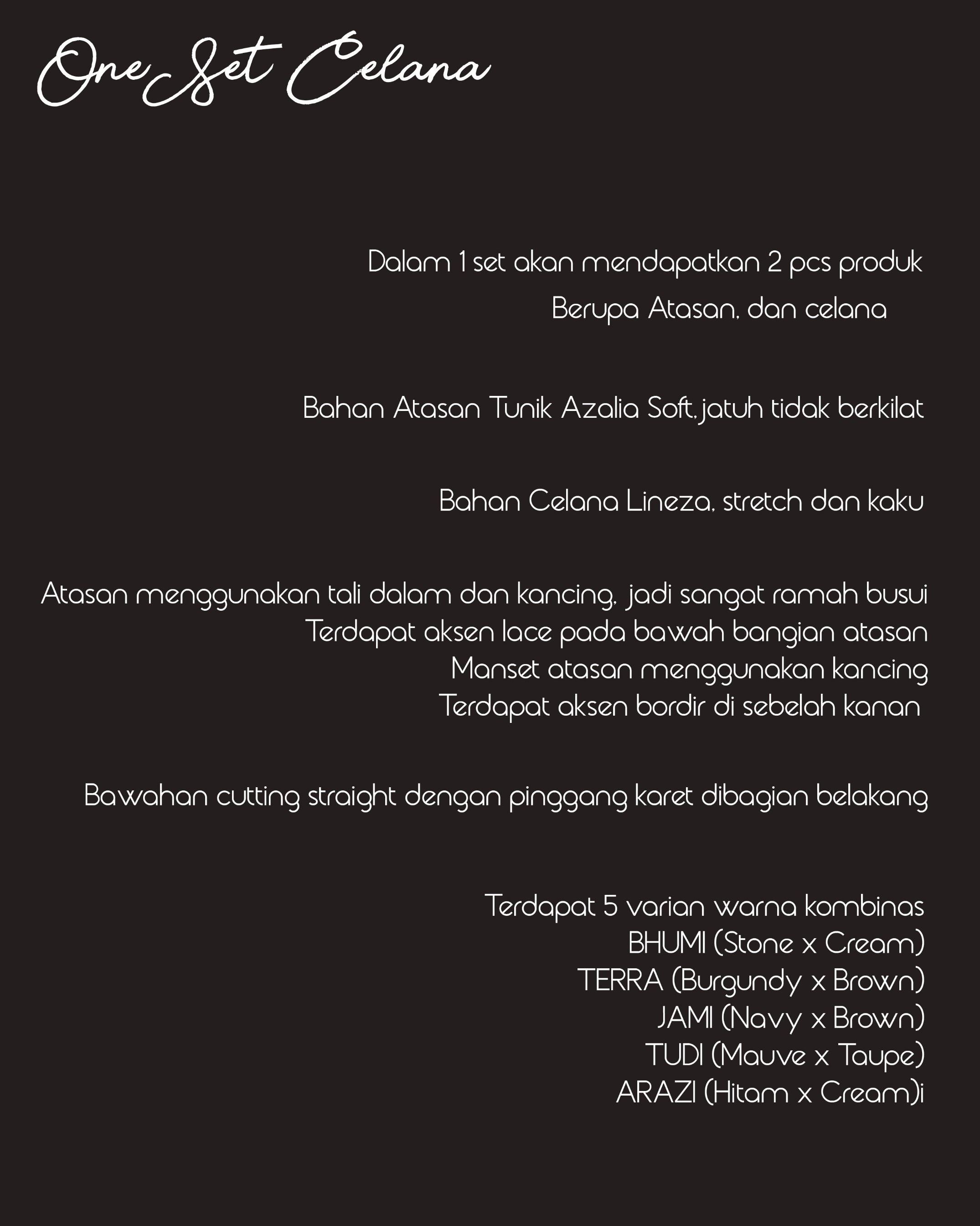 One Set Celana Aku & Kita