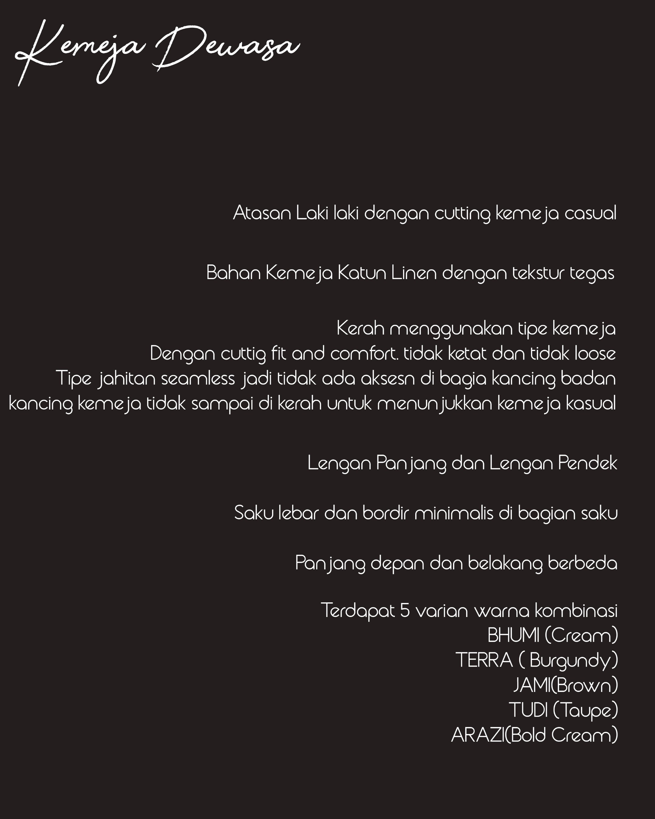 Kemeja Dewasa Aku & Kita