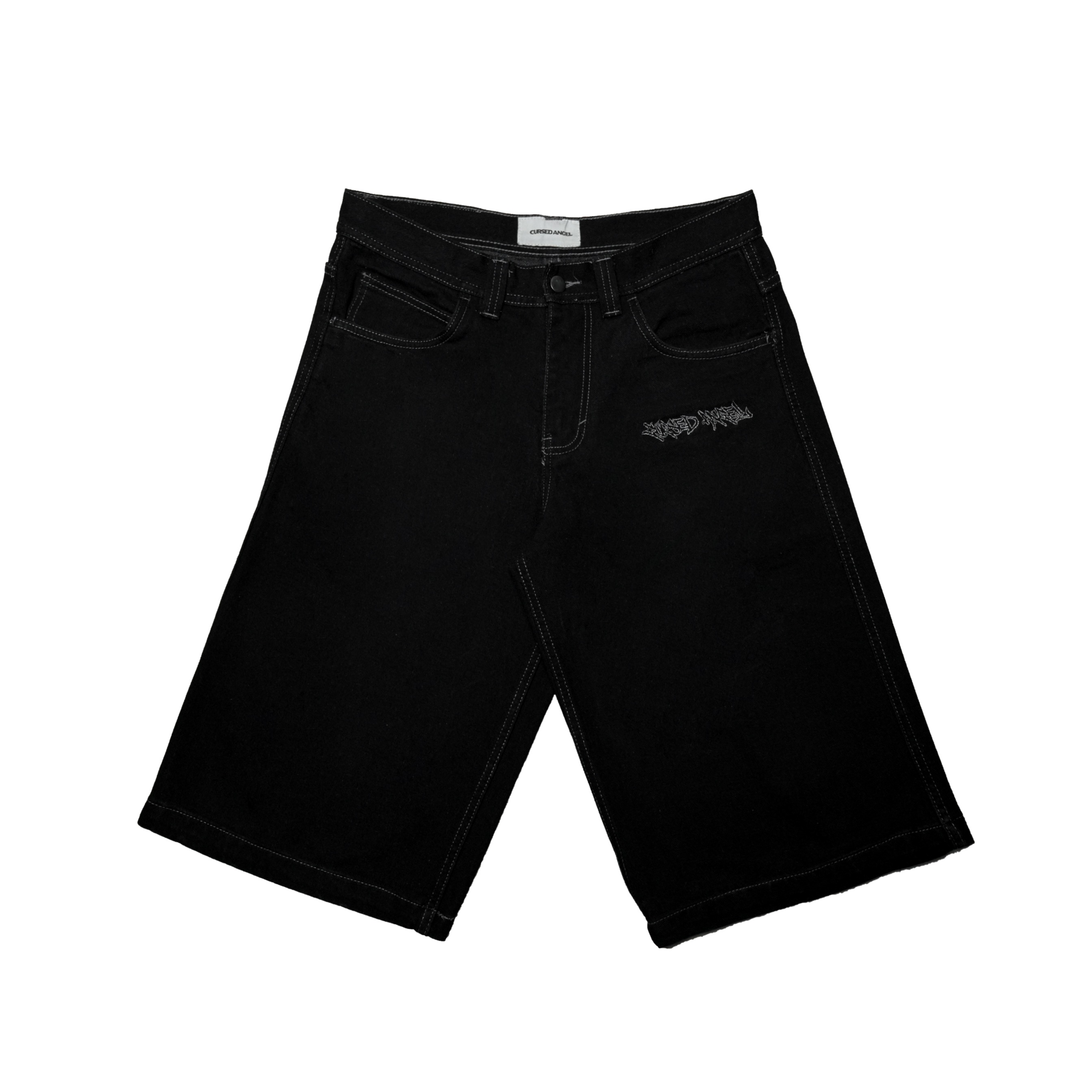 CURSEDANGEL JORTS - JET BLACK