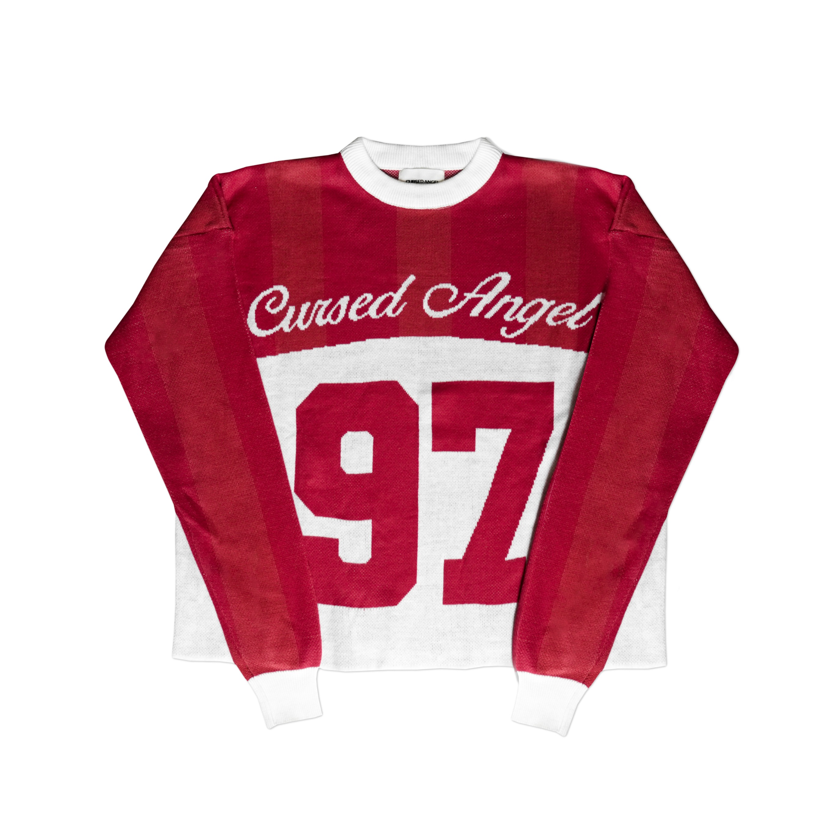 CURSEDANGEL RUGBY KNITJERSEY - VINTAGE RED