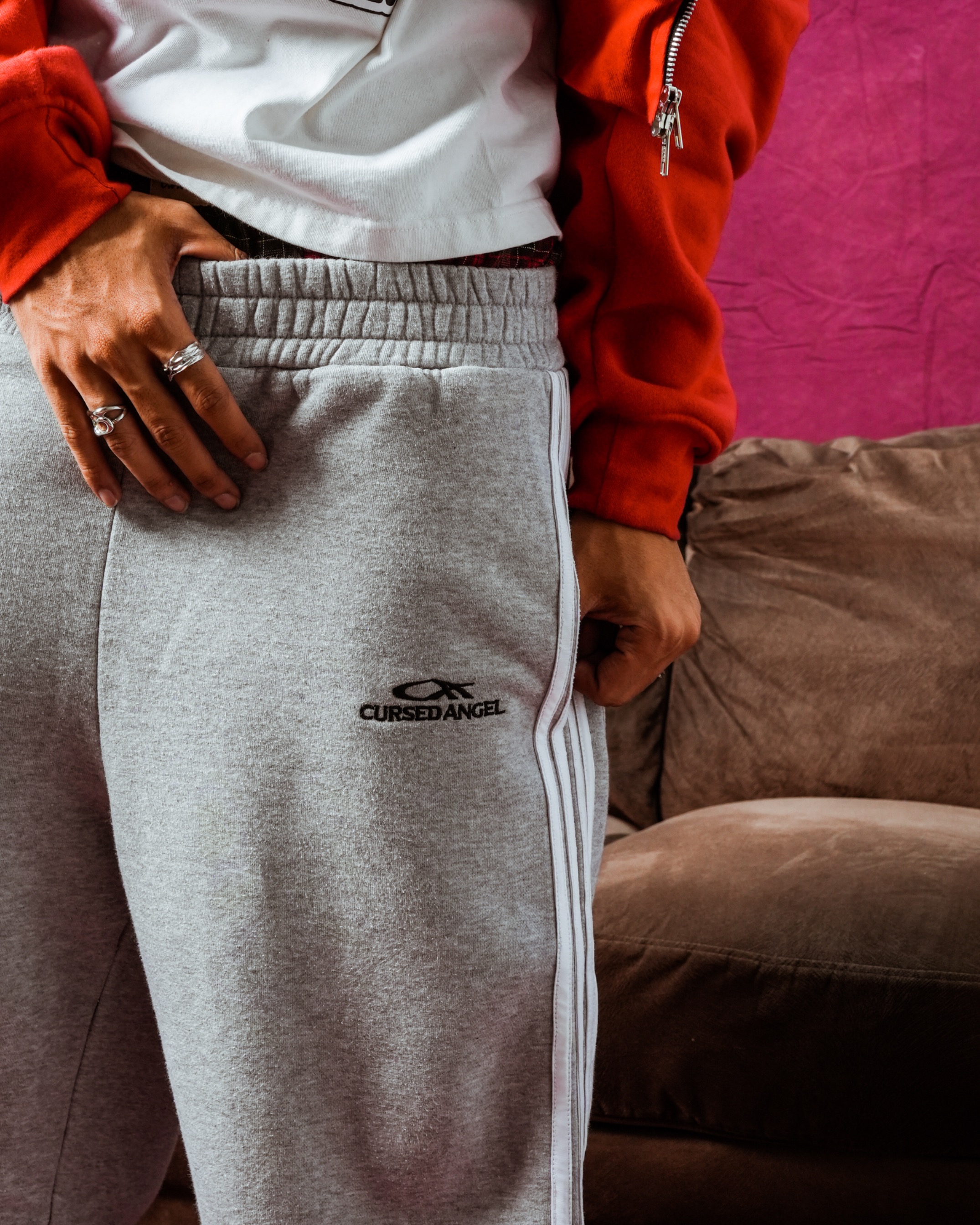CA double waist sweatpants grey