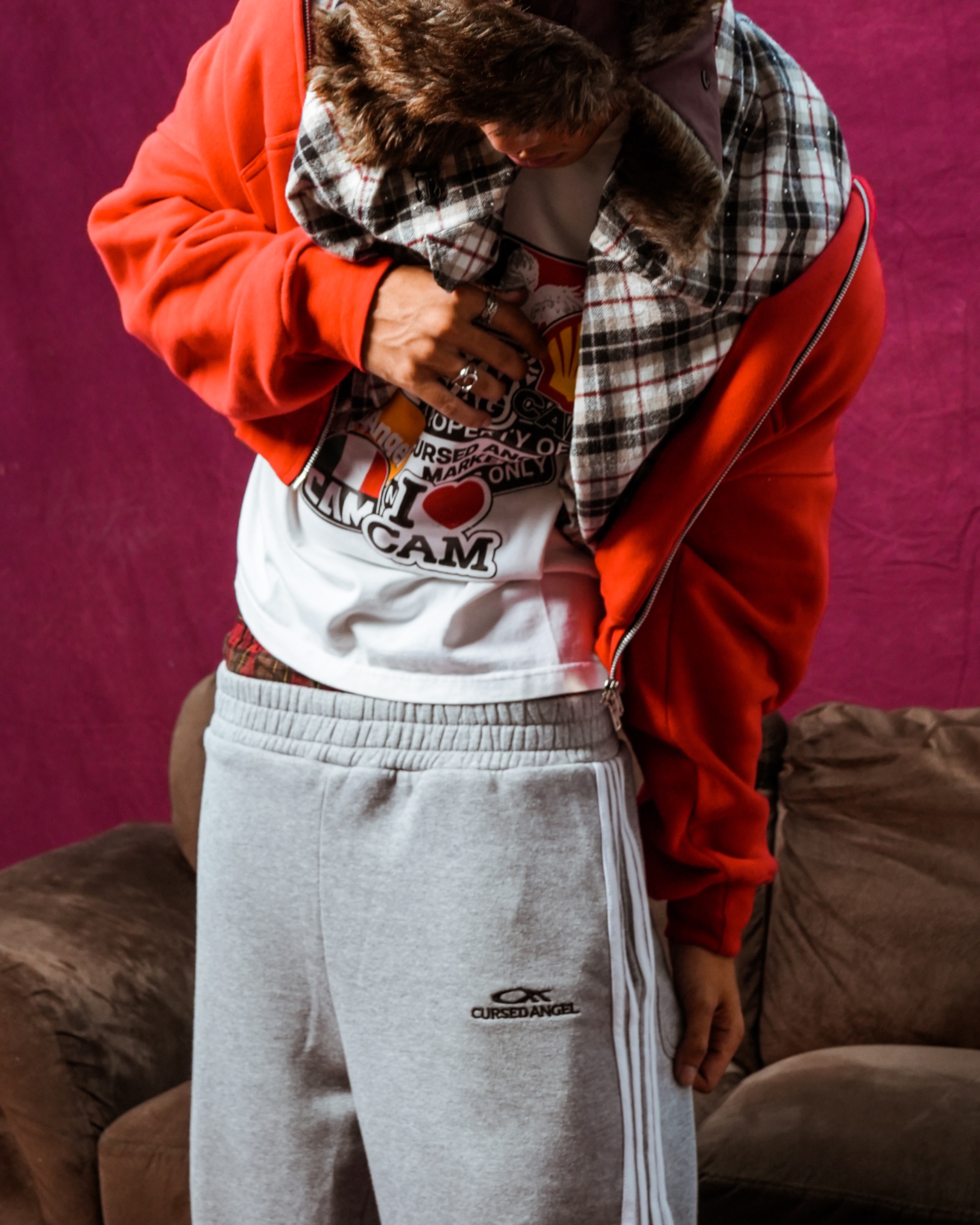 CA double waist sweatpants grey