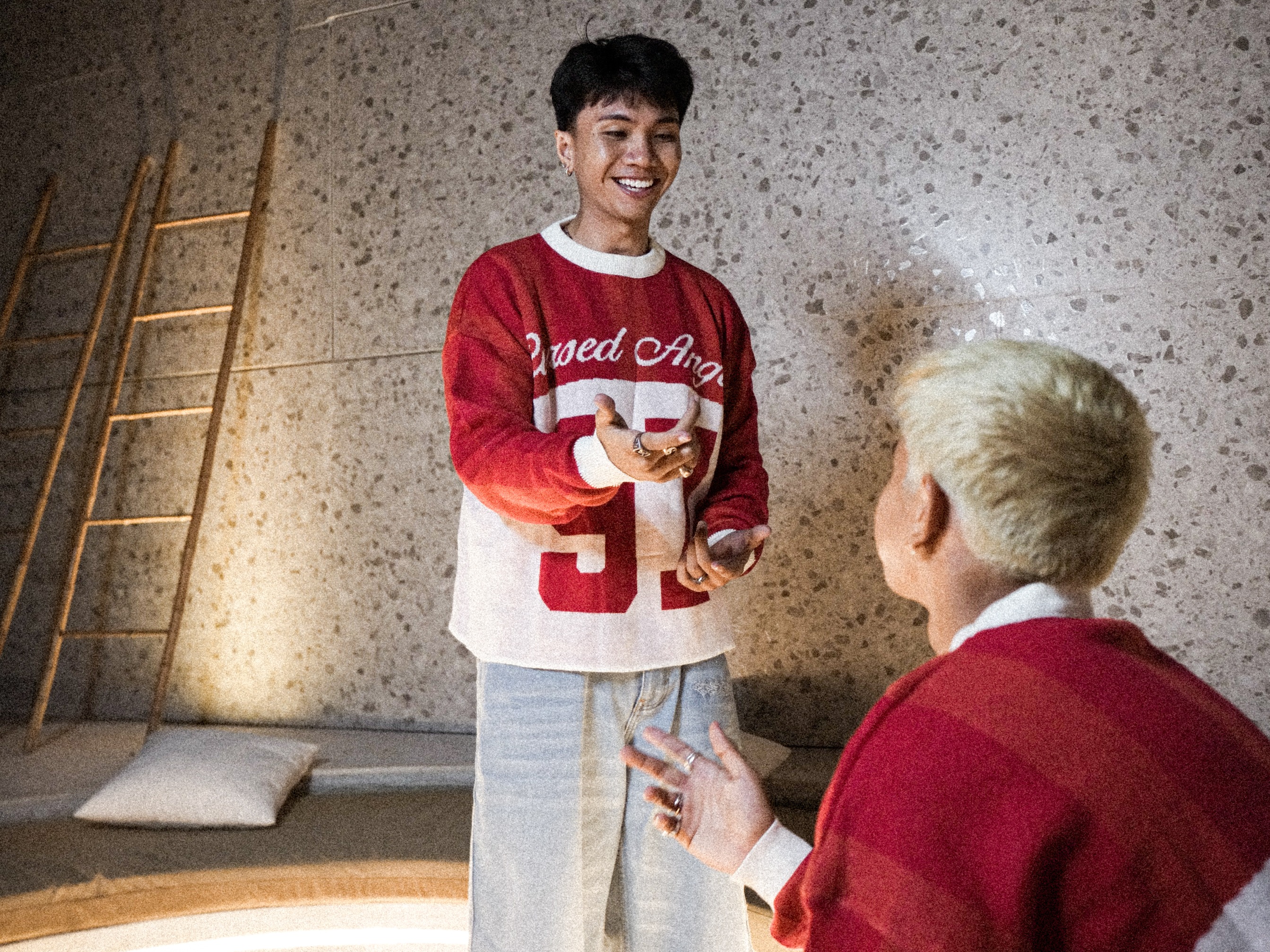 CURSEDANGEL RUGBY KNITJERSEY - VINTAGE RED