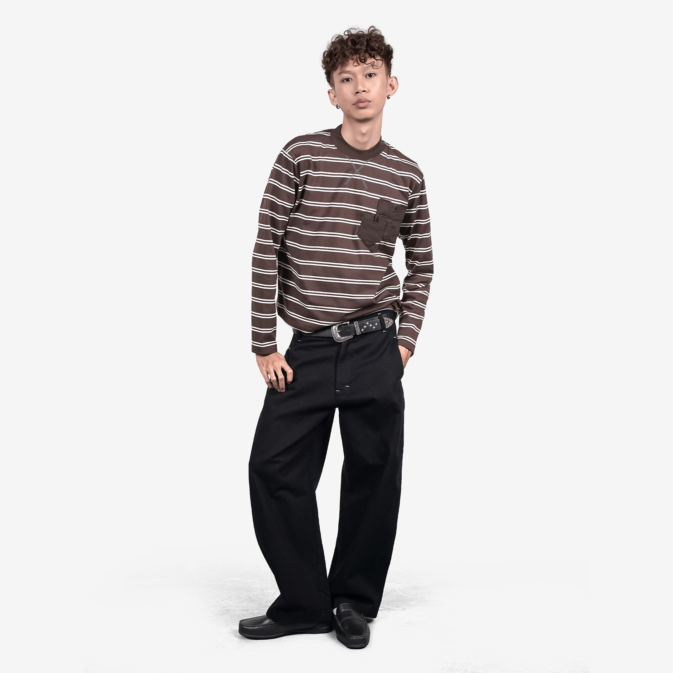 STRIPLINE LONG SLEEVE BROWN