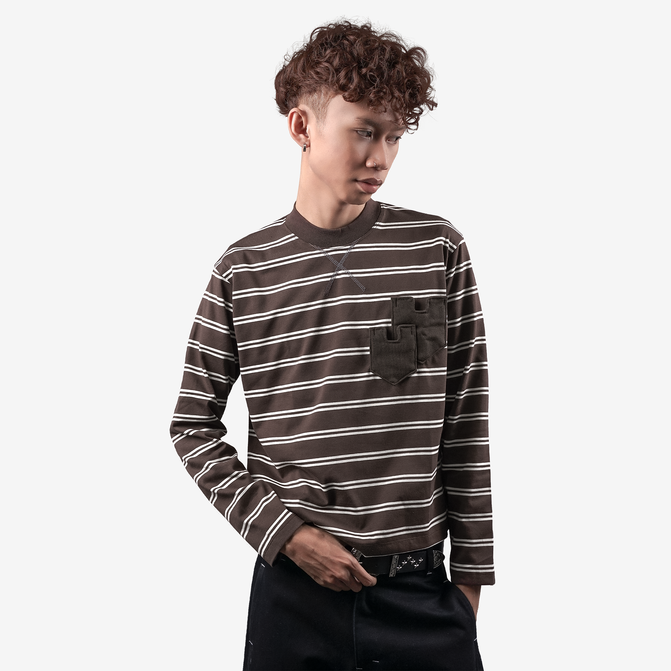 STRIPLINE LONG SLEEVE BROWN
