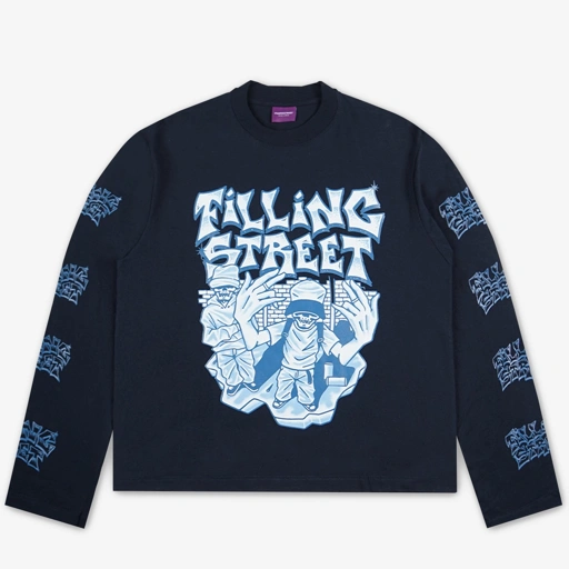 Image of Long Sleeve Boxy Fillingstreet - Fellow Navy