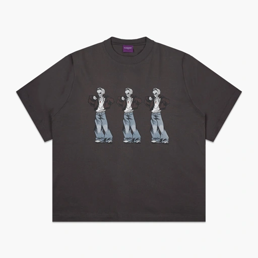 Image of Crop Boxy Tee Fillingstreet - Sequin Grey