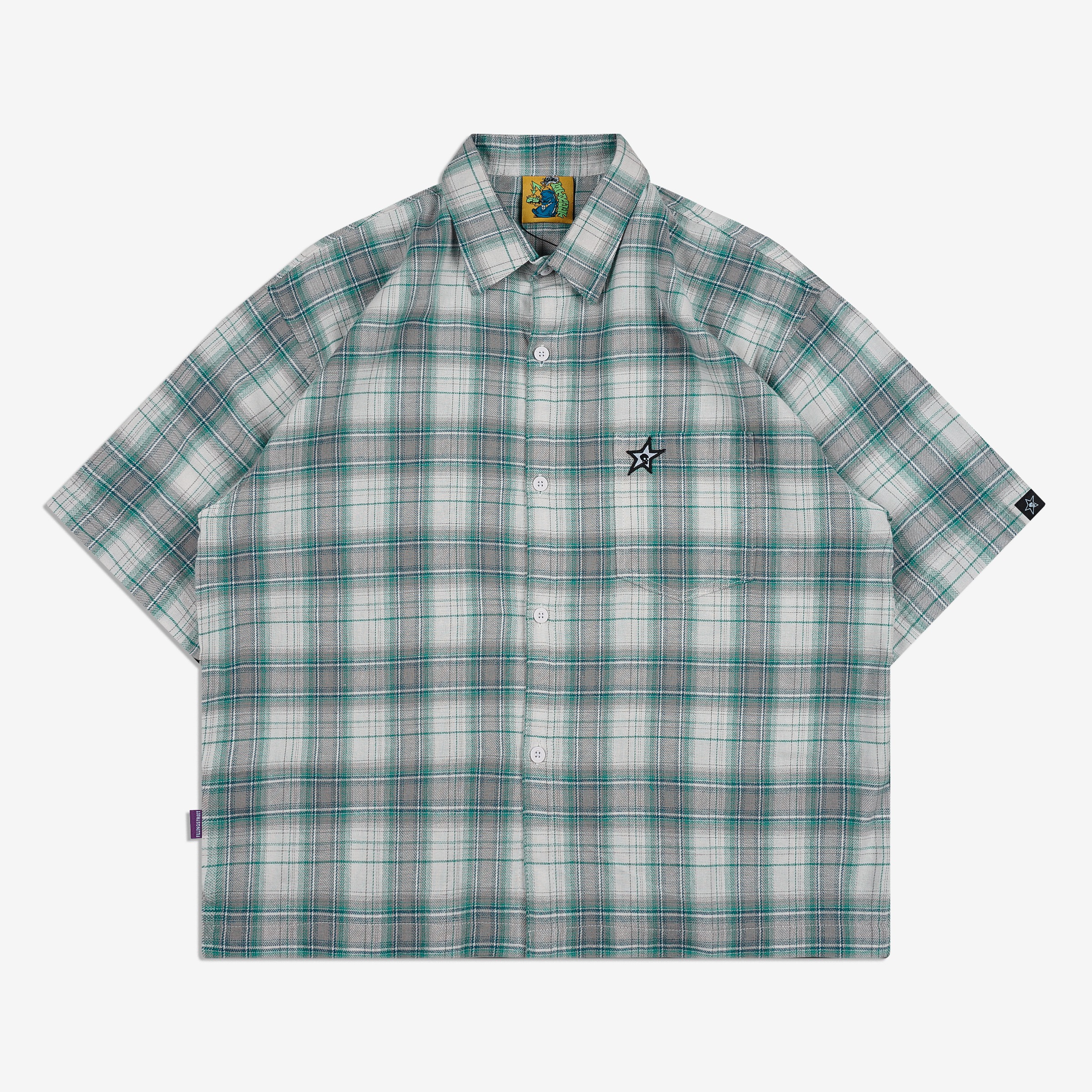GRIDLOCK PLAID SHIRT LIGHT GREY
