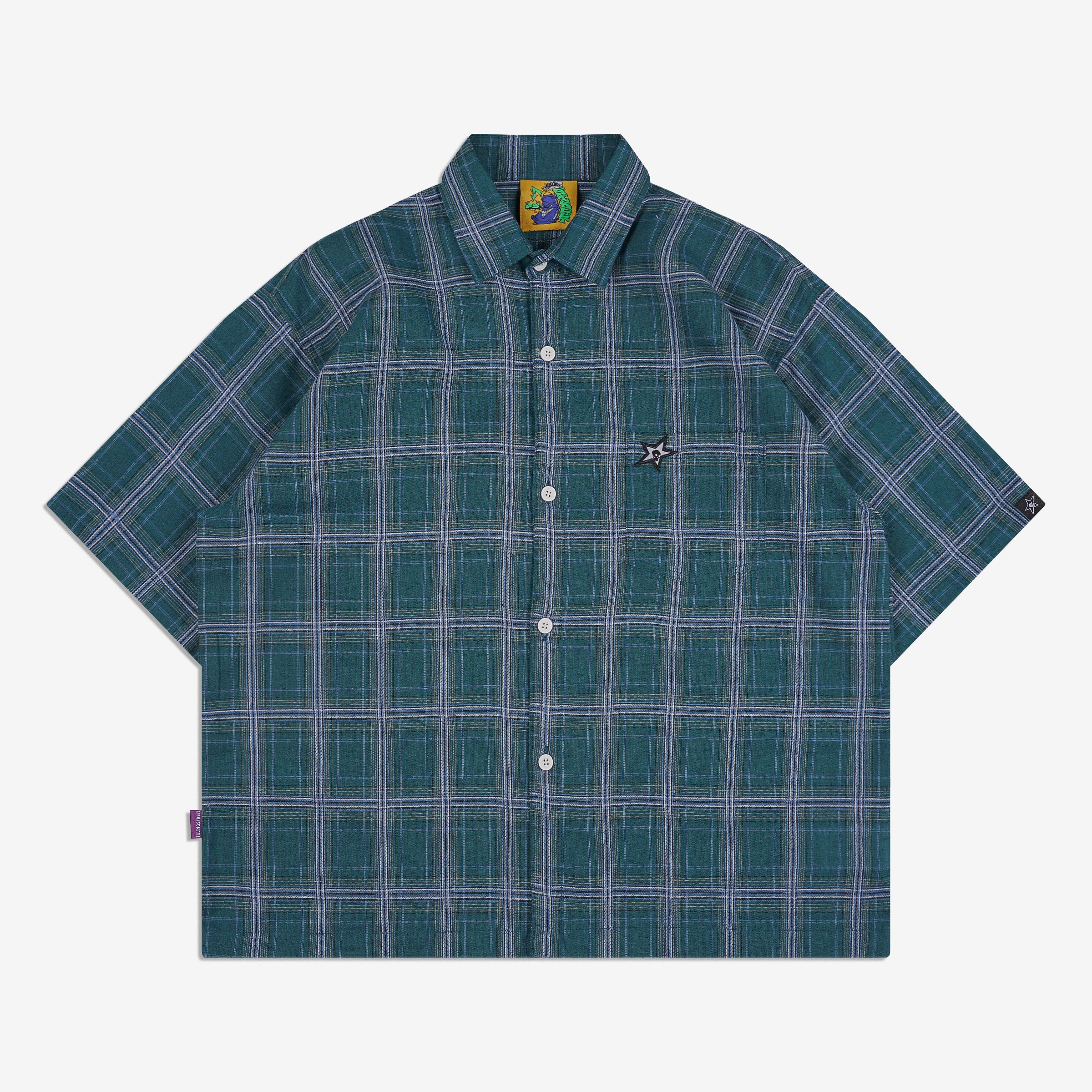 GRIDLOCK PLAID SHIRT TEAL