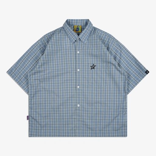 METRO PLAID SHIRT DUSTY BLUE