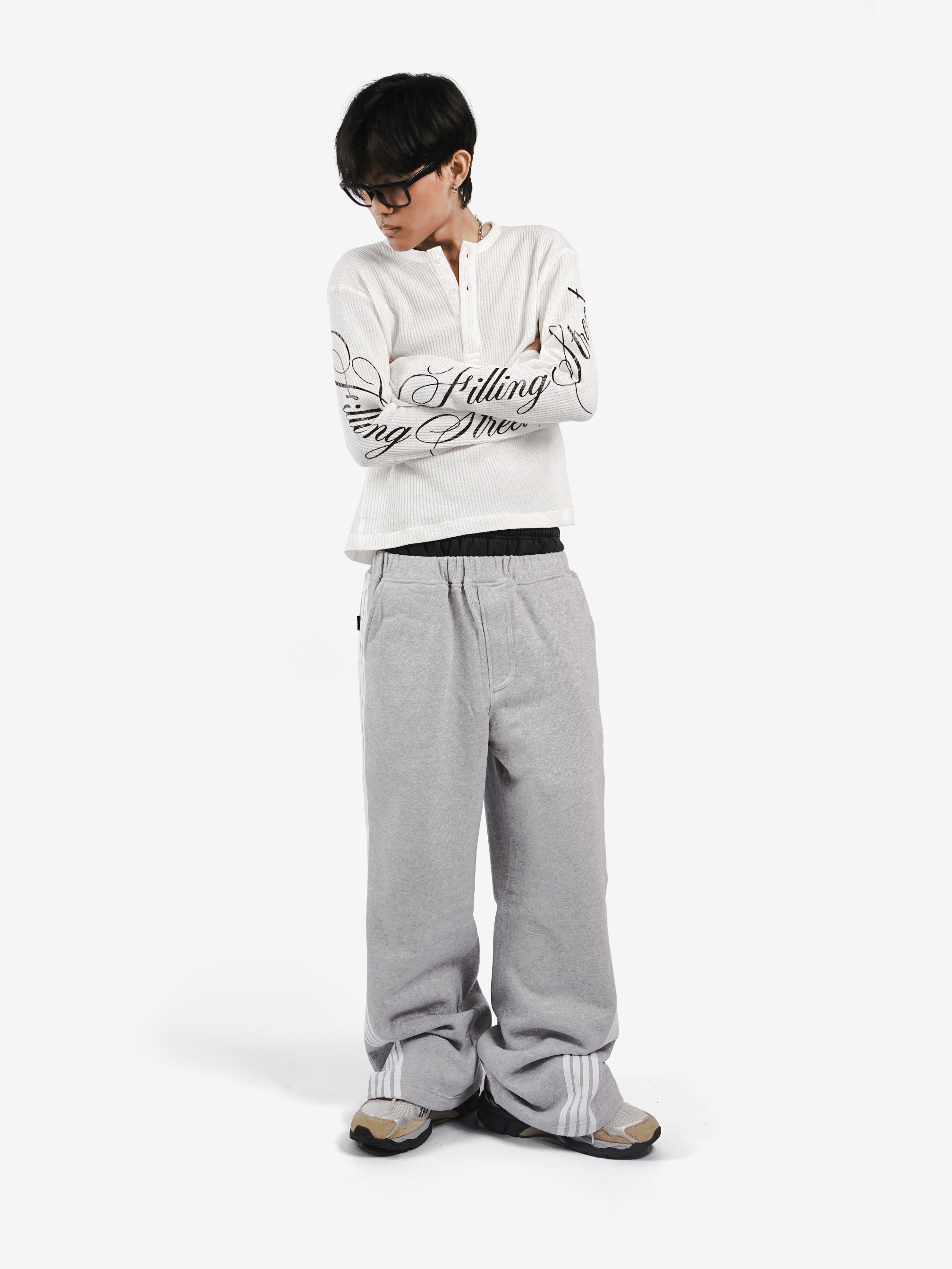 STEAT WAFFLE LONG SLEEVE WHITE