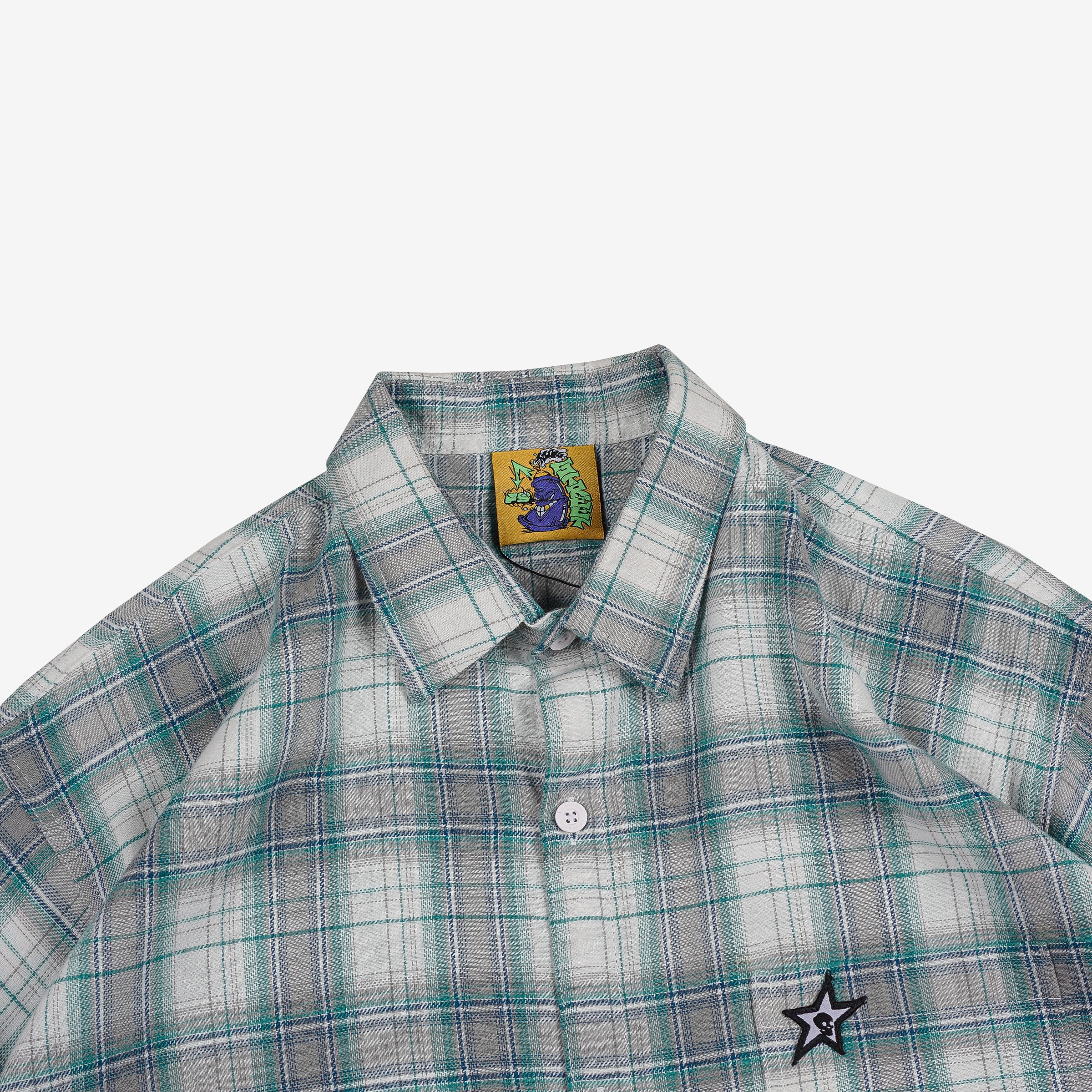 GRIDLOCK PLAID SHIRT LIGHT GREY