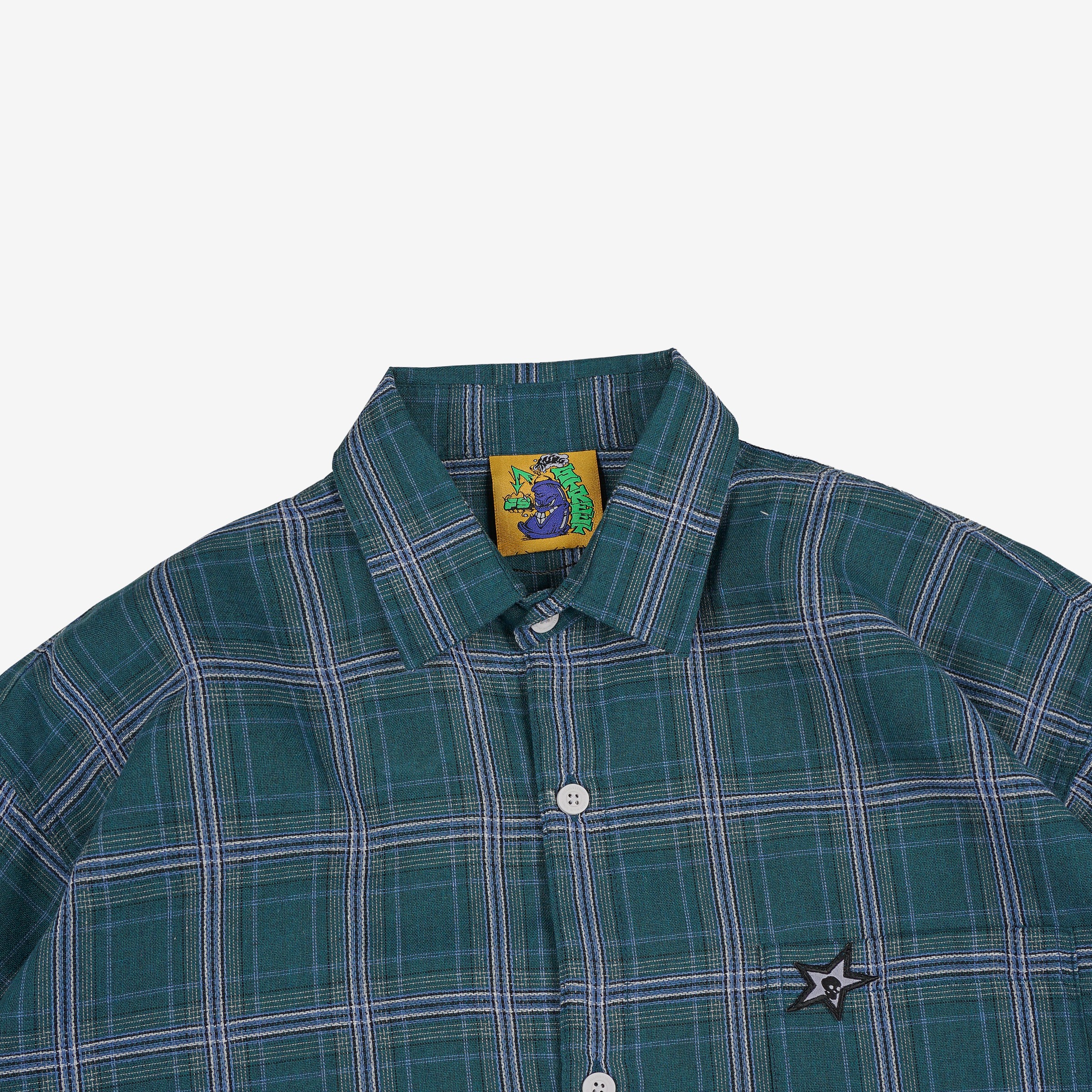 GRIDLOCK PLAID SHIRT TEAL