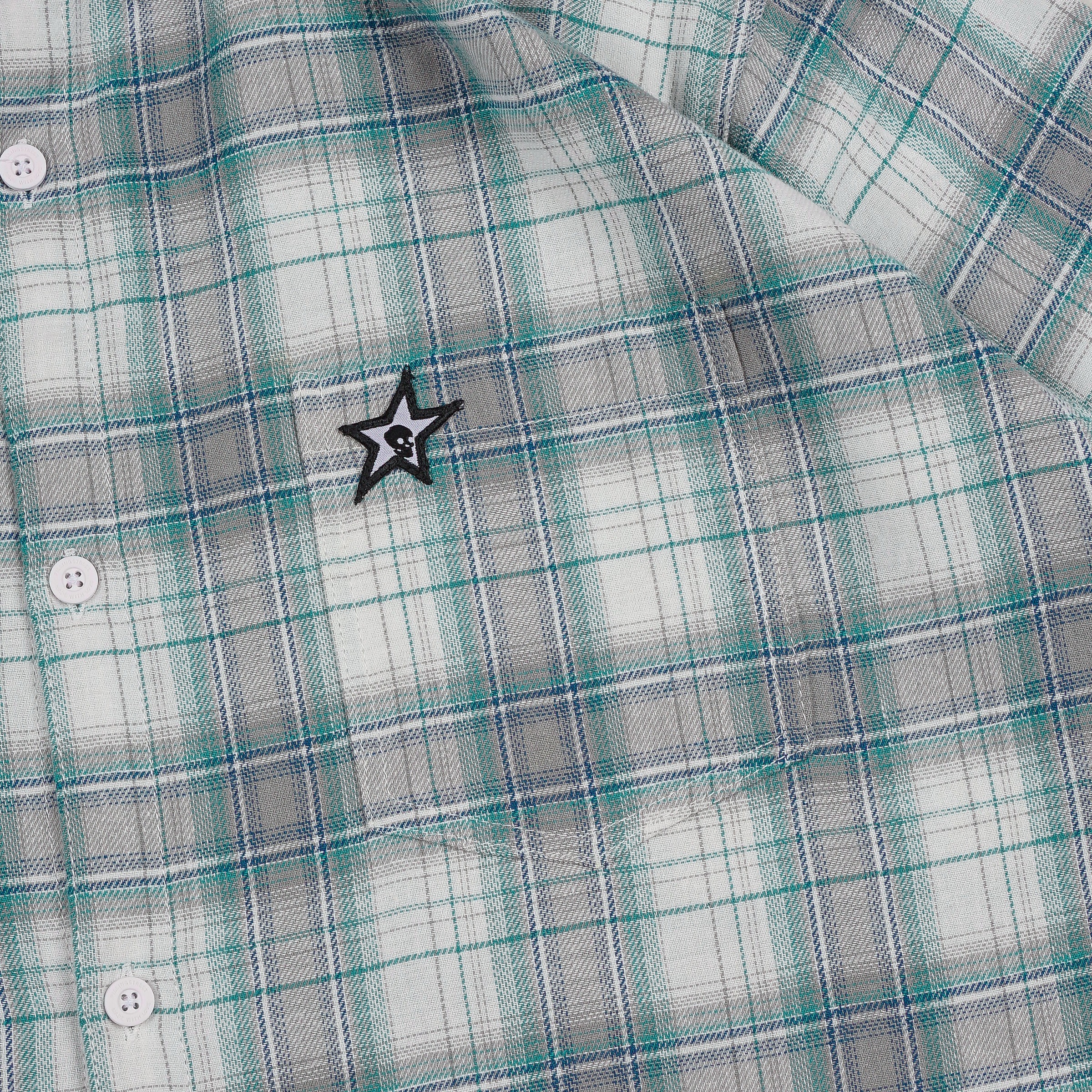 GRIDLOCK PLAID SHIRT LIGHT GREY