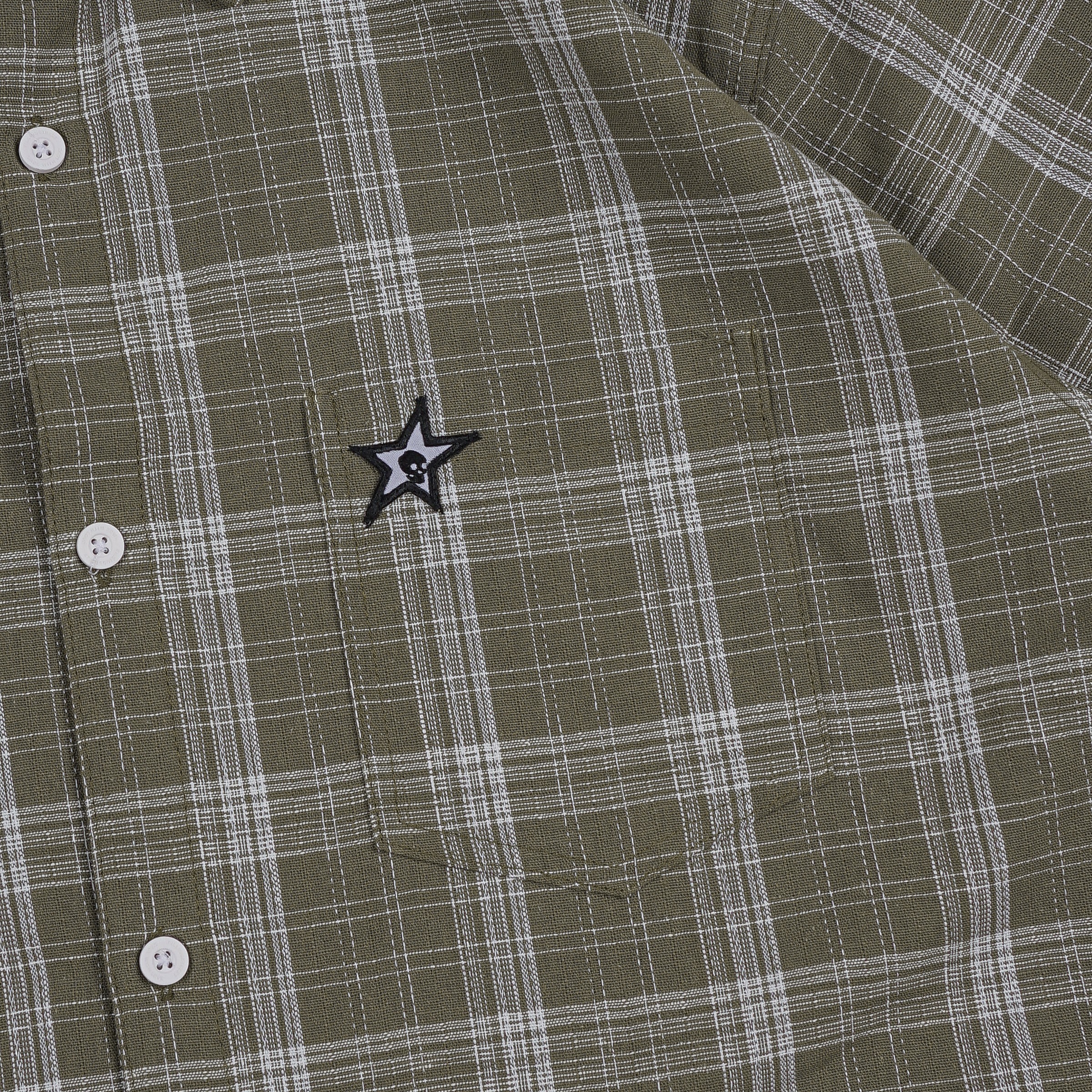 GRIDLOCK PLAID SHIRT OLIVE