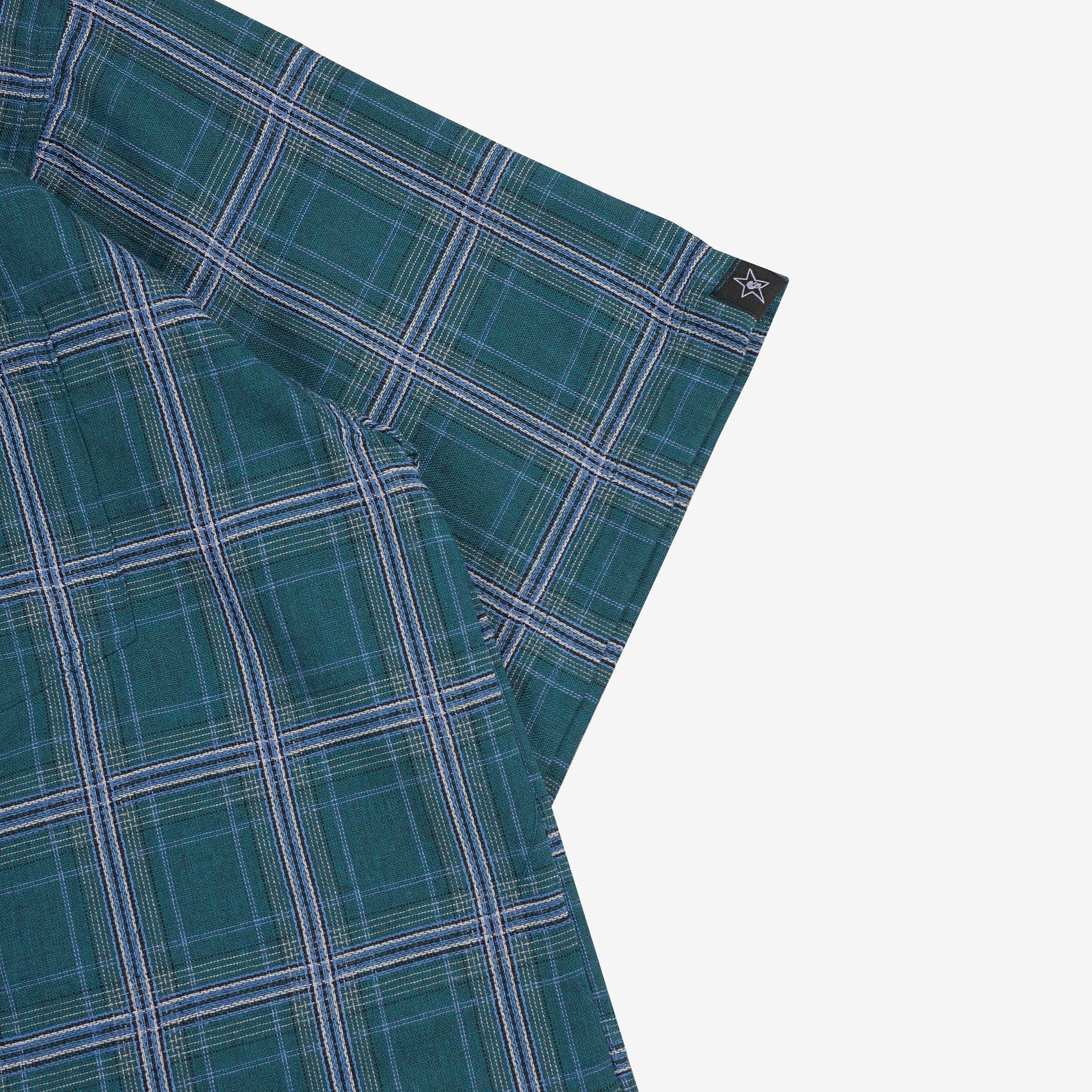 GRIDLOCK PLAID SHIRT TEAL