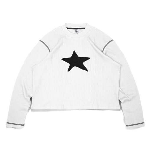 Image of Longsleeve Boxy Waffle Fillingstreet - Vault White