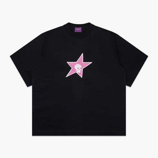 Image of Crop Boxy Tee Fillingstreet - Asterisk Black