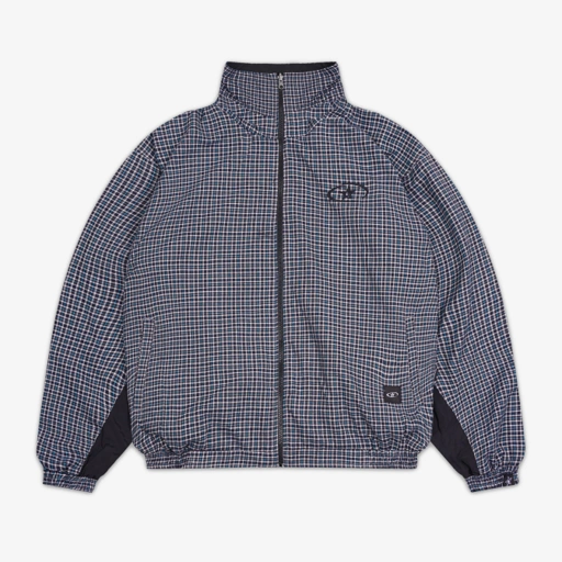 Image of CAMDEN REVERSIBLE PLAID TRACKSUIT JACKET BLUE